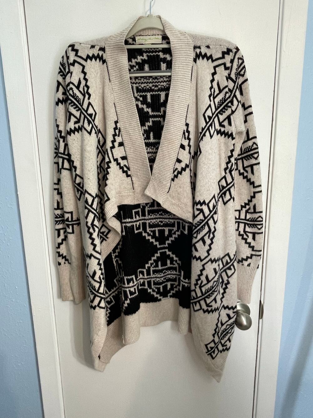 Staring at Stars Cardigan Sweater XS Southwestern Angora Wool Blend Drape Boho